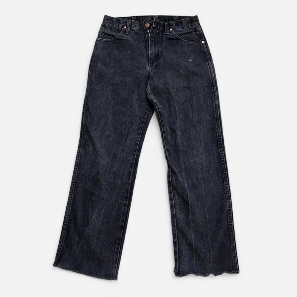 Wrangler Black Wide-Leg High-Rise Un-Hemmed Jeans Sz 30x32 (28x28)